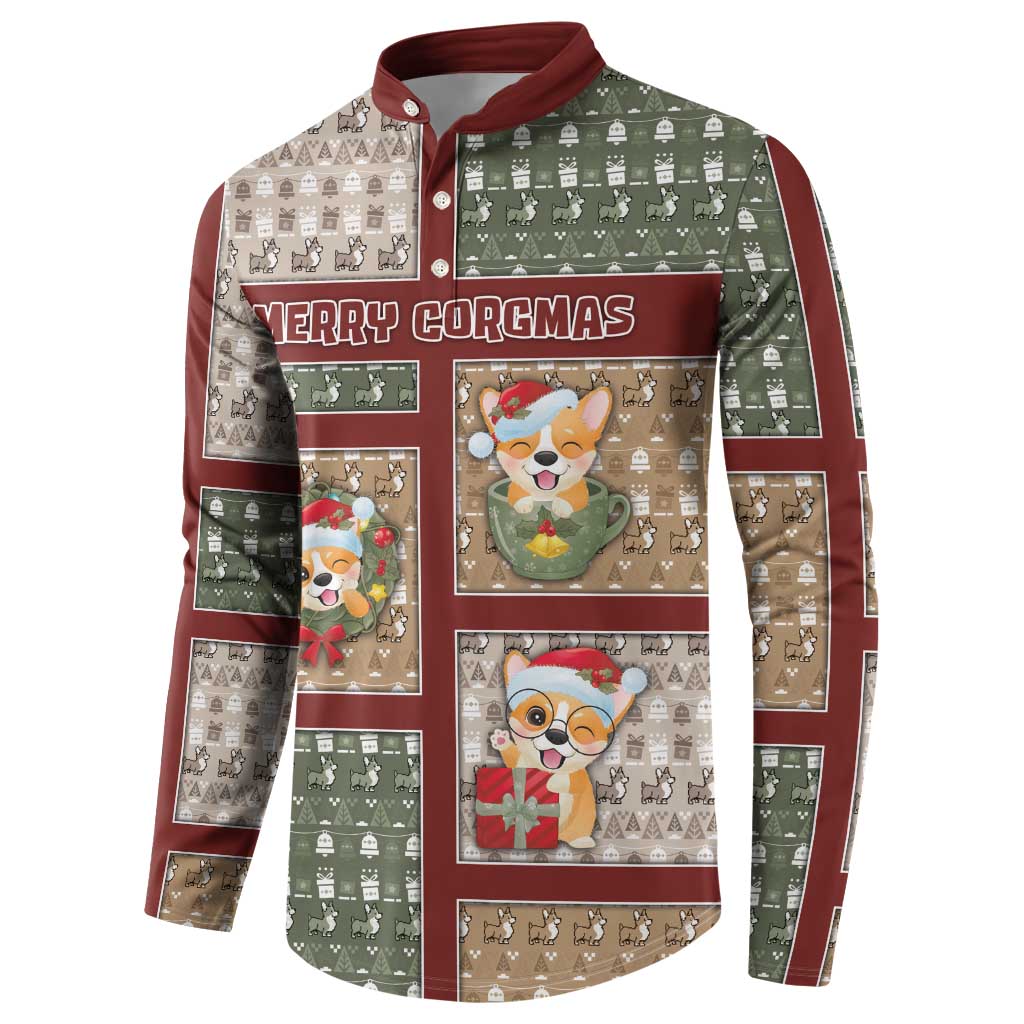 Personalized Corgi Christmas Button Sweatshirt Merry Corgmas - Wonder Print Shop