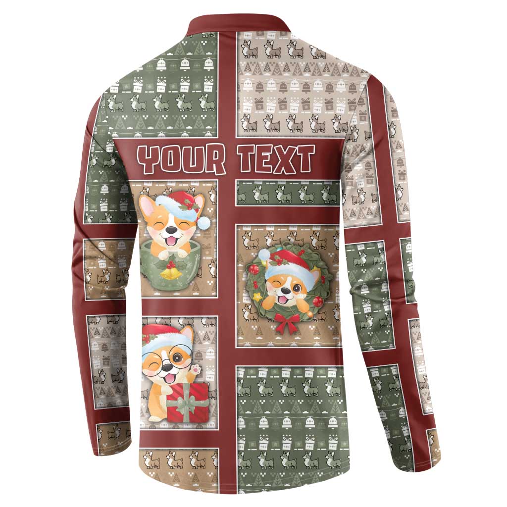 Personalized Corgi Christmas Button Sweatshirt Merry Corgmas - Wonder Print Shop