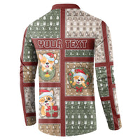 Personalized Corgi Christmas Button Sweatshirt Merry Corgmas - Wonder Print Shop