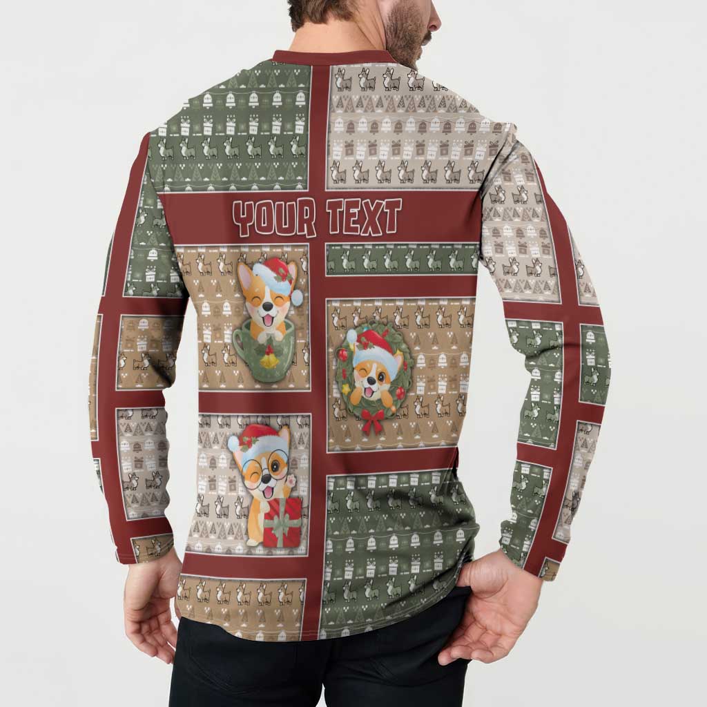 Personalized Corgi Christmas Button Sweatshirt Merry Corgmas - Wonder Print Shop