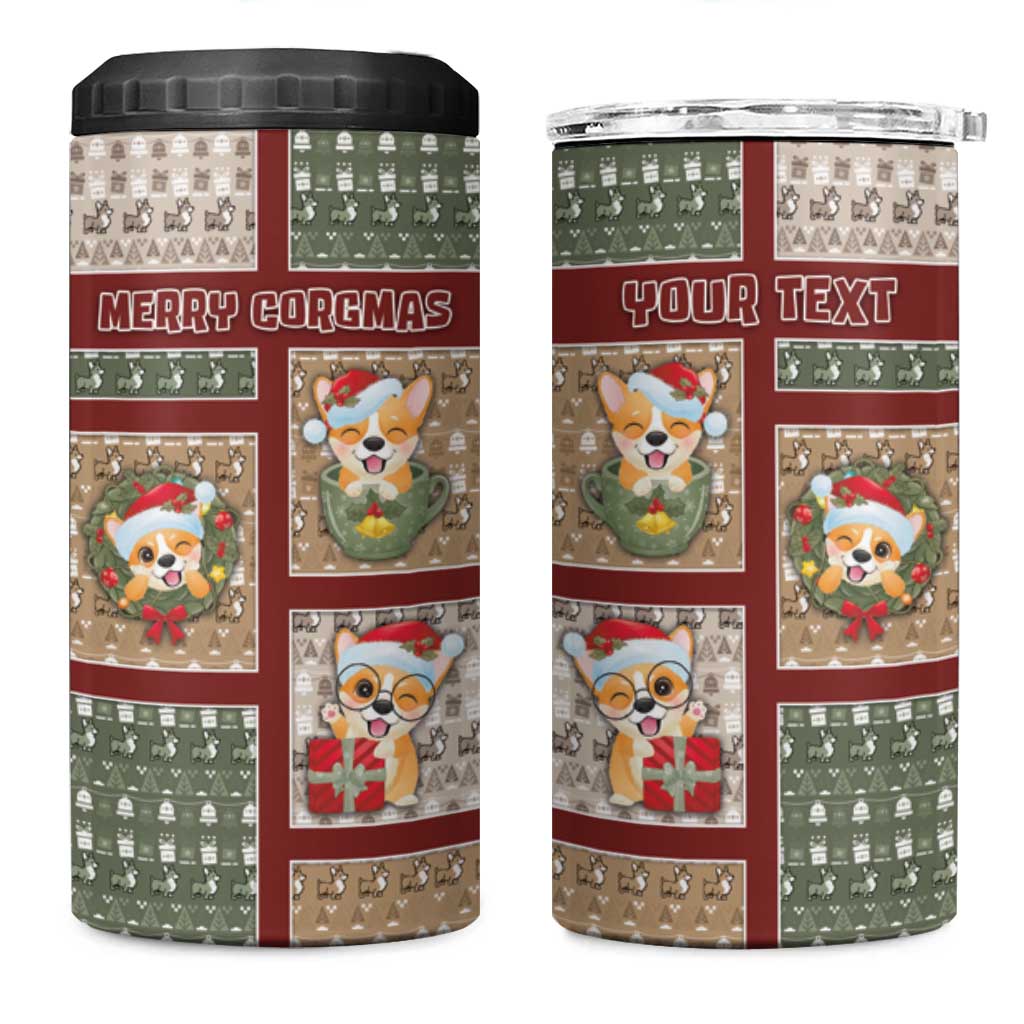 Personalized Corgi Christmas 4 in 1 Can Cooler Tumbler Merry Corgmas - Wonder Print Shop