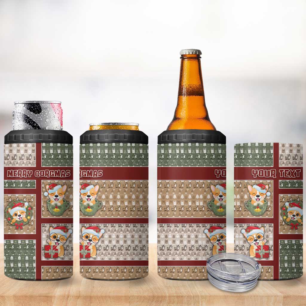 Personalized Corgi Christmas 4 in 1 Can Cooler Tumbler Merry Corgmas - Wonder Print Shop