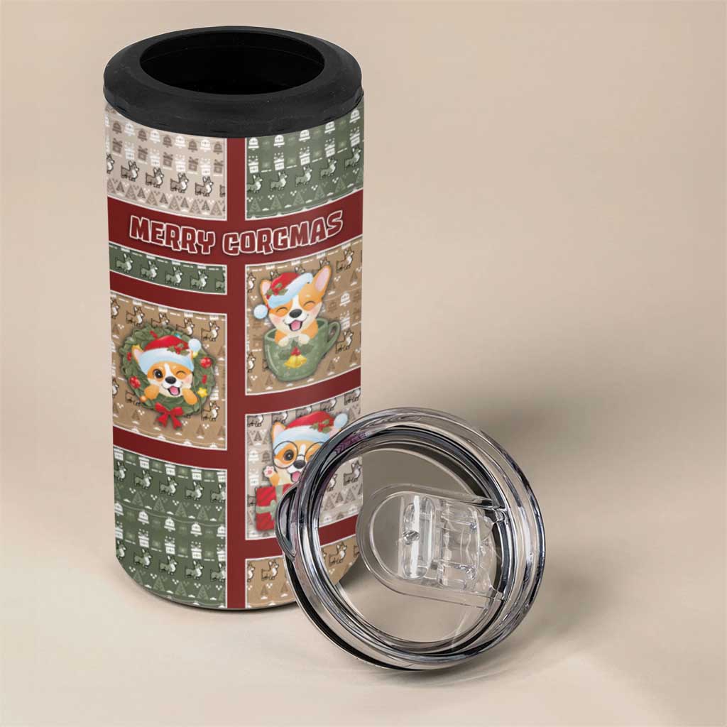 Personalized Corgi Christmas 4 in 1 Can Cooler Tumbler Merry Corgmas - Wonder Print Shop