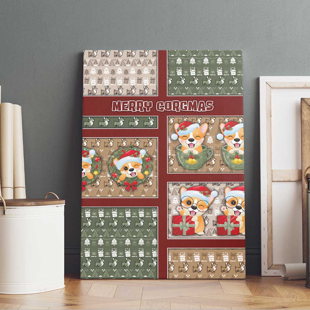 Corgi Christmas Canvas Wall Art Merry Corgmas - Wonder Print Shop
