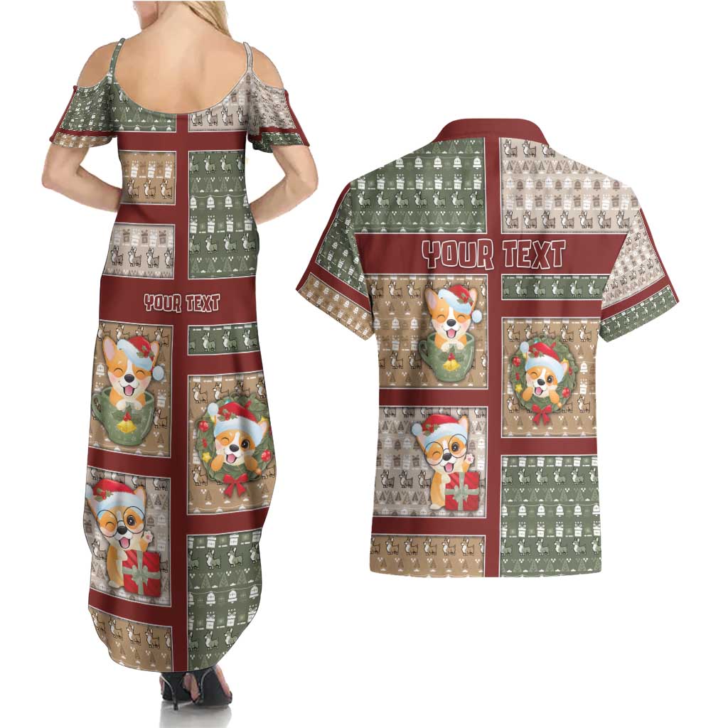 Personalized Corgi Christmas Couples Matching Summer Maxi Dress and Hawaiian Shirt Merry Corgmas - Wonder Print Shop