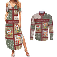 Personalized Corgi Christmas Couples Matching Summer Maxi Dress and Long Sleeve Button Shirt Merry Corgmas - Wonder Print Shop