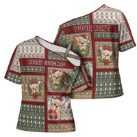 Personalized Corgi Christmas Cross Shoulder Shirt Merry Corgmas - Wonder Print Shop