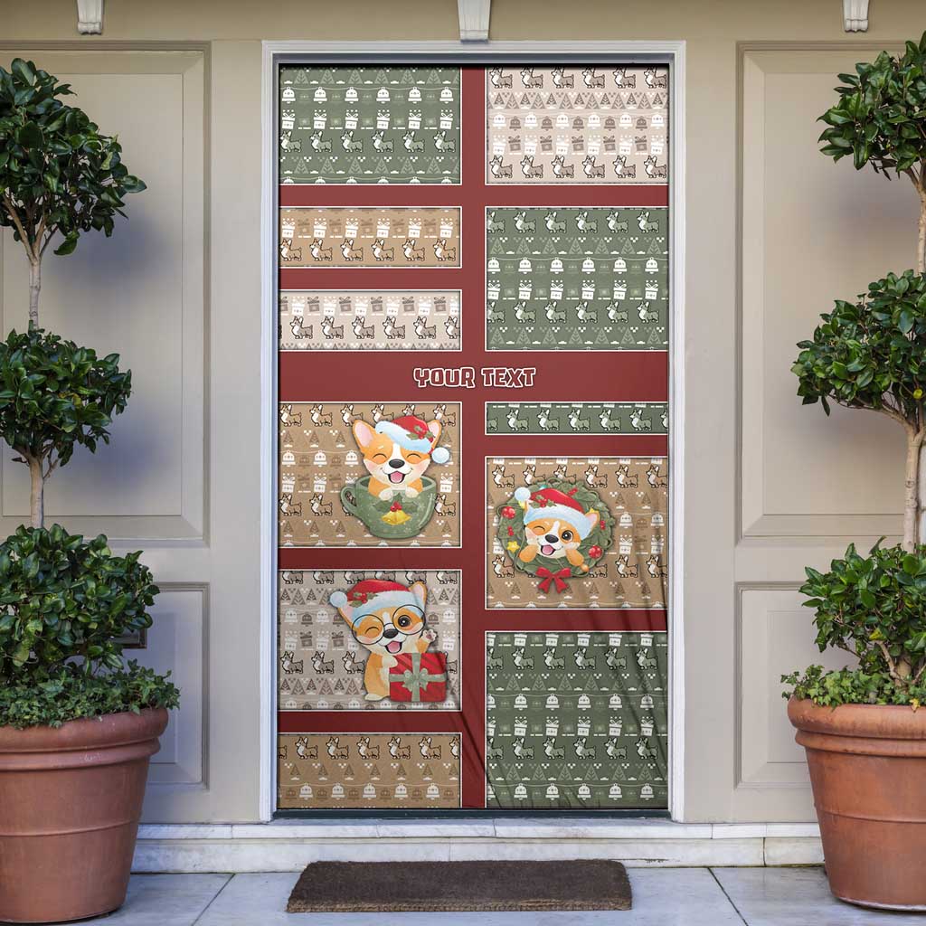 Personalized Corgi Christmas Door Cover Merry Corgmas - Wonder Print Shop