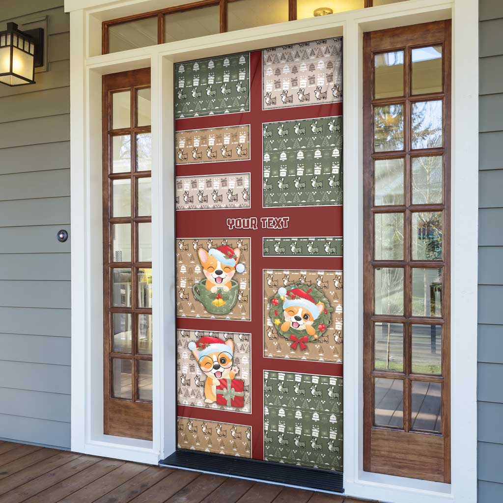 Personalized Corgi Christmas Door Cover Merry Corgmas - Wonder Print Shop