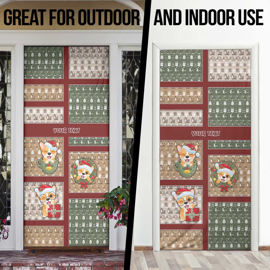 Personalized Corgi Christmas Door Cover Merry Corgmas - Wonder Print Shop