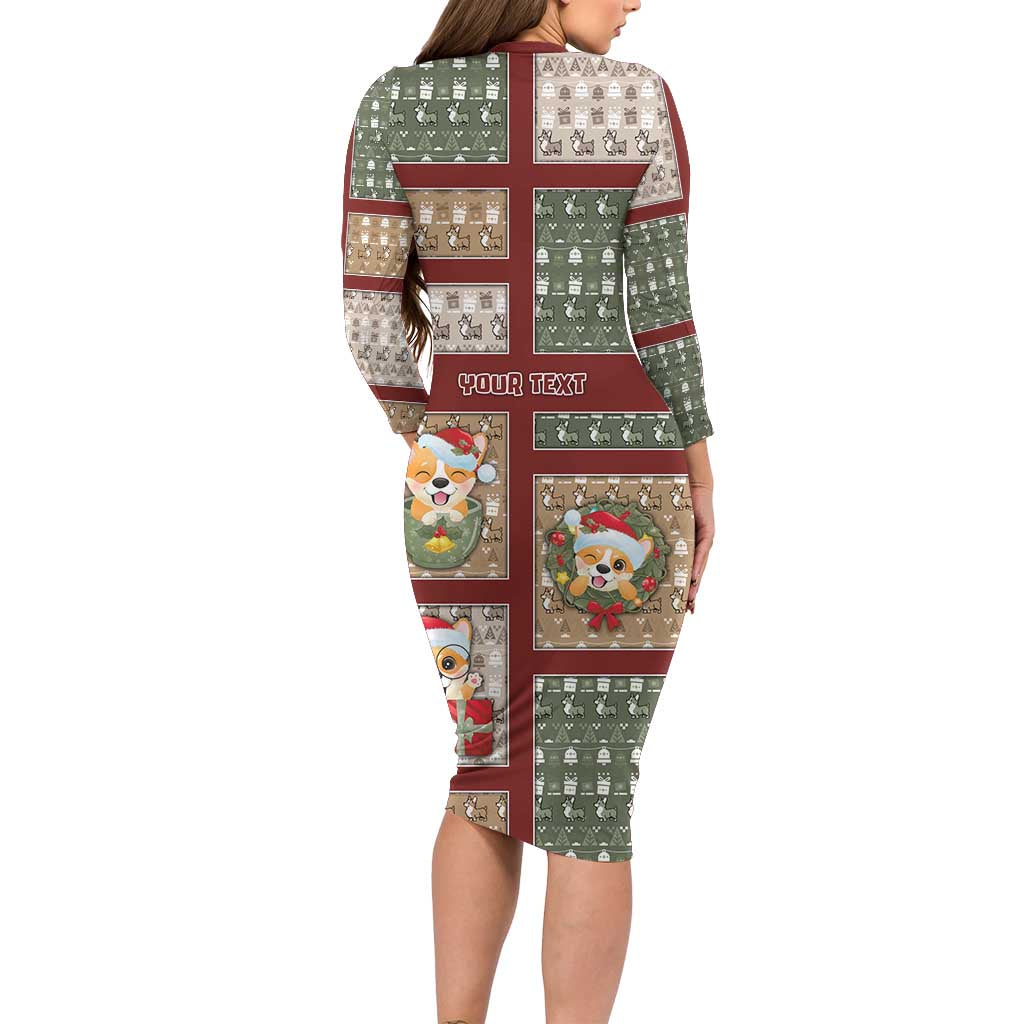 Personalized Corgi Christmas Family Matching Long Sleeve Bodycon Dress and Hawaiian Shirt Merry Corgmas - Wonder Print Shop