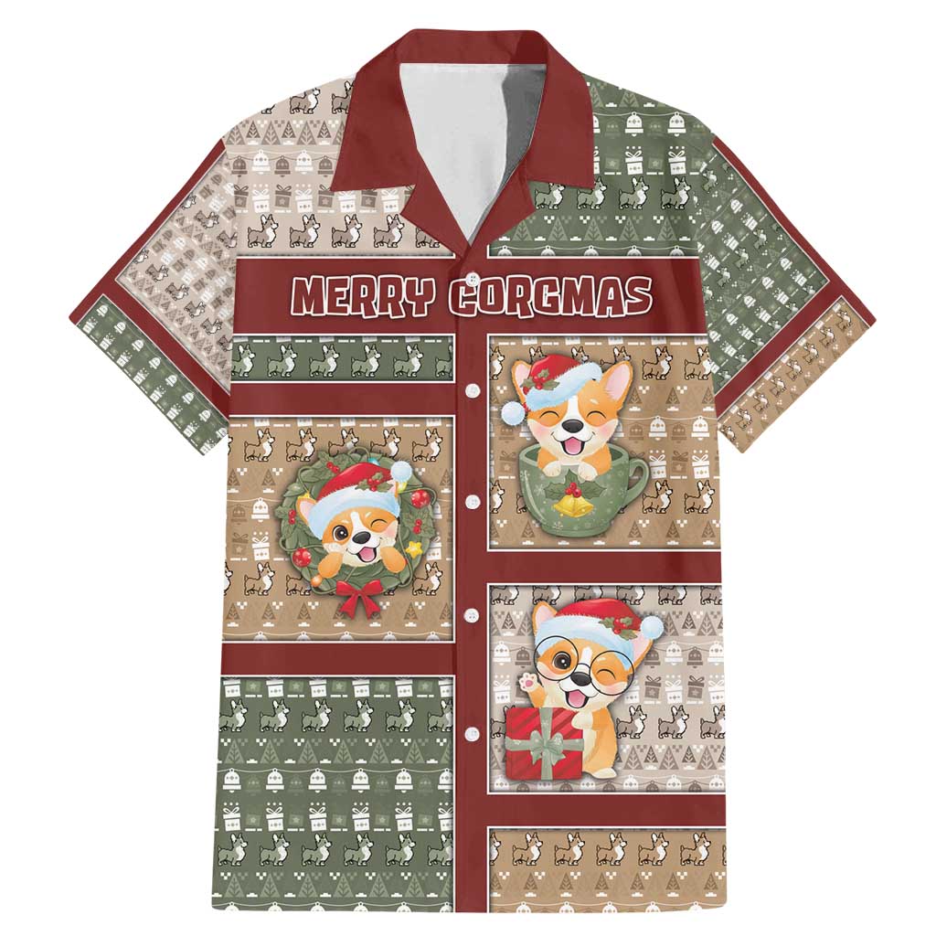 Personalized Corgi Christmas Family Matching Mermaid Dress and Hawaiian Shirt Merry Corgmas - Wonder Print Shop