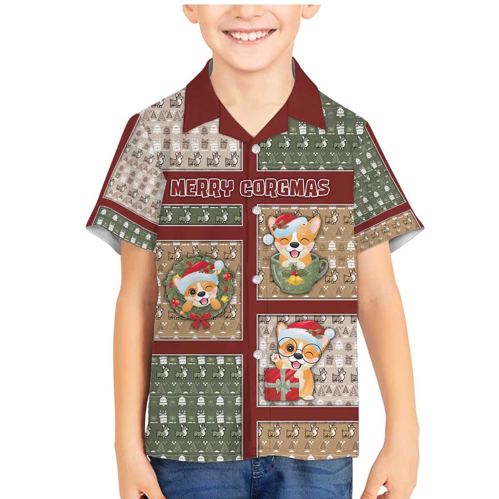 Personalized Corgi Christmas Family Matching Mermaid Dress and Hawaiian Shirt Merry Corgmas - Wonder Print Shop