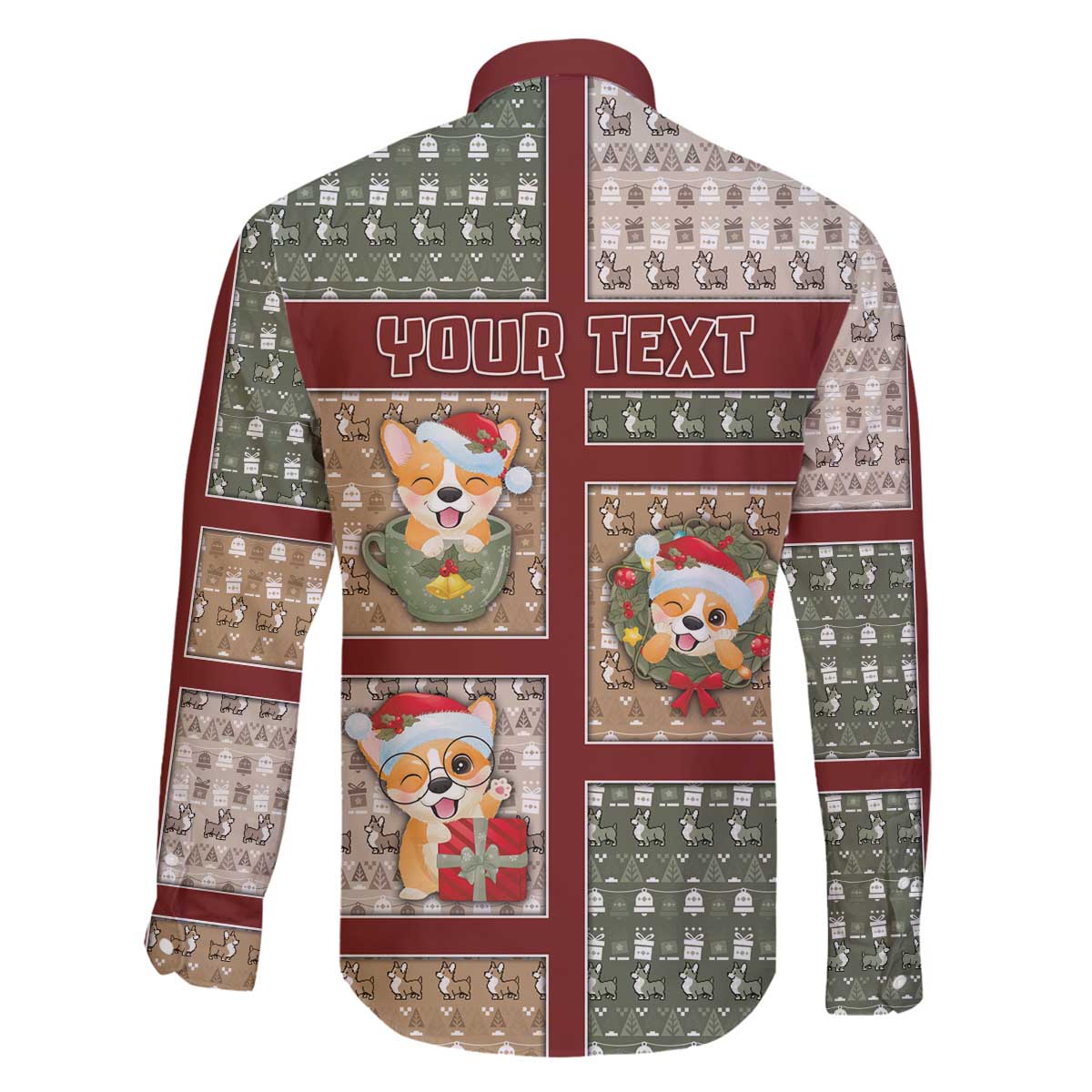 Personalized Corgi Christmas Family Matching Off The Shoulder Long Sleeve Dress and Hawaiian Shirt Merry Corgmas - Wonder Print Shop