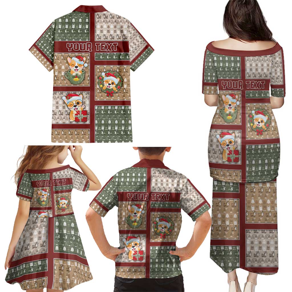 Personalized Corgi Christmas Family Matching Puletasi and Hawaiian Shirt Merry Corgmas - Wonder Print Shop