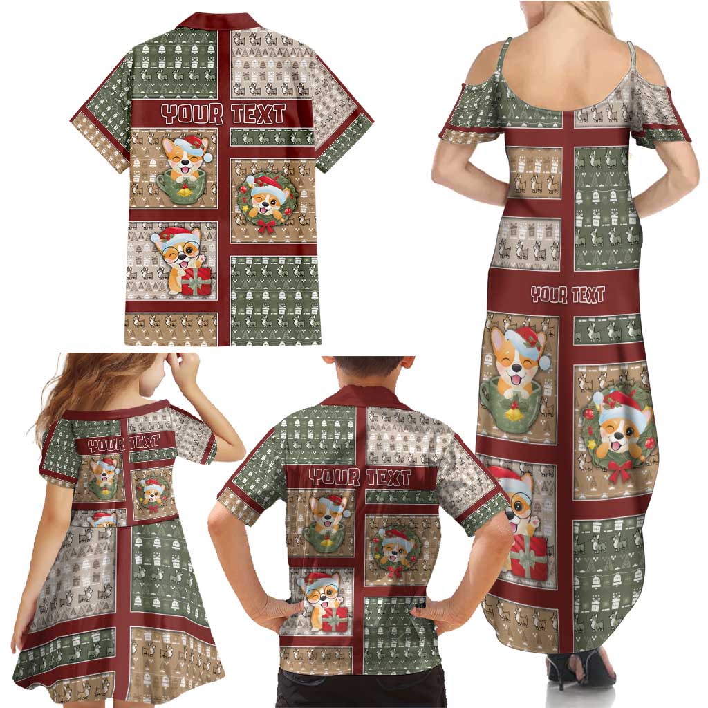 Personalized Corgi Christmas Family Matching Summer Maxi Dress and Hawaiian Shirt Merry Corgmas - Wonder Print Shop
