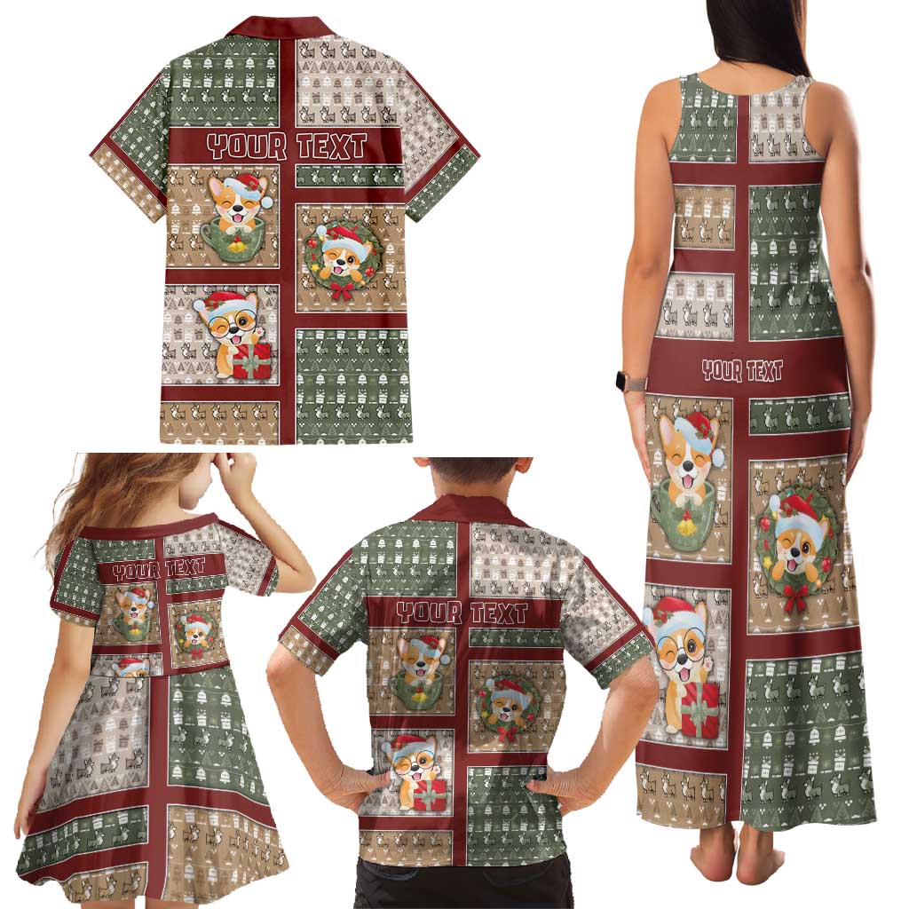 Personalized Corgi Christmas Family Matching Tank Maxi Dress and Hawaiian Shirt Merry Corgmas - Wonder Print Shop