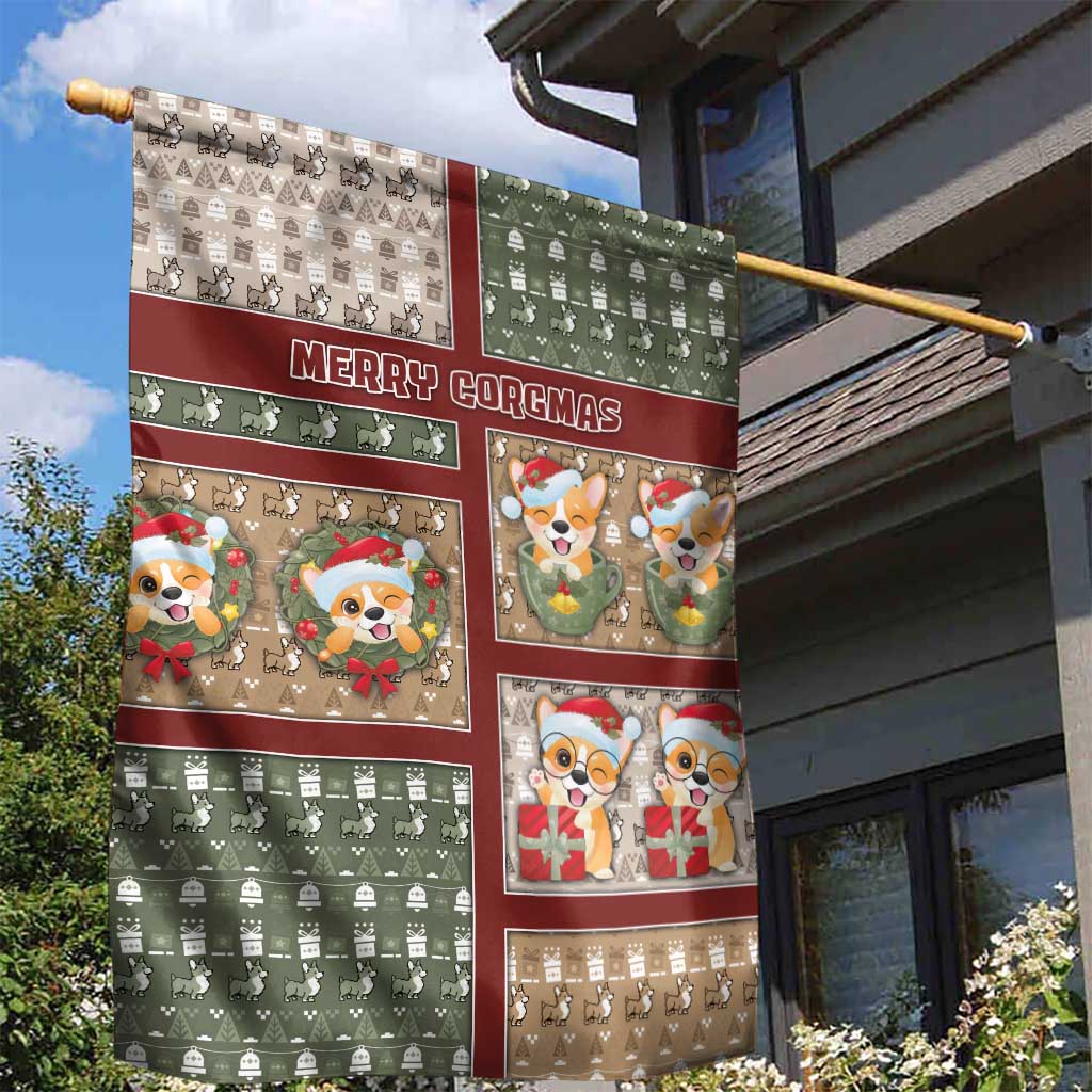 Corgi Christmas Garden Flag Merry Corgmas - Wonder Print Shop