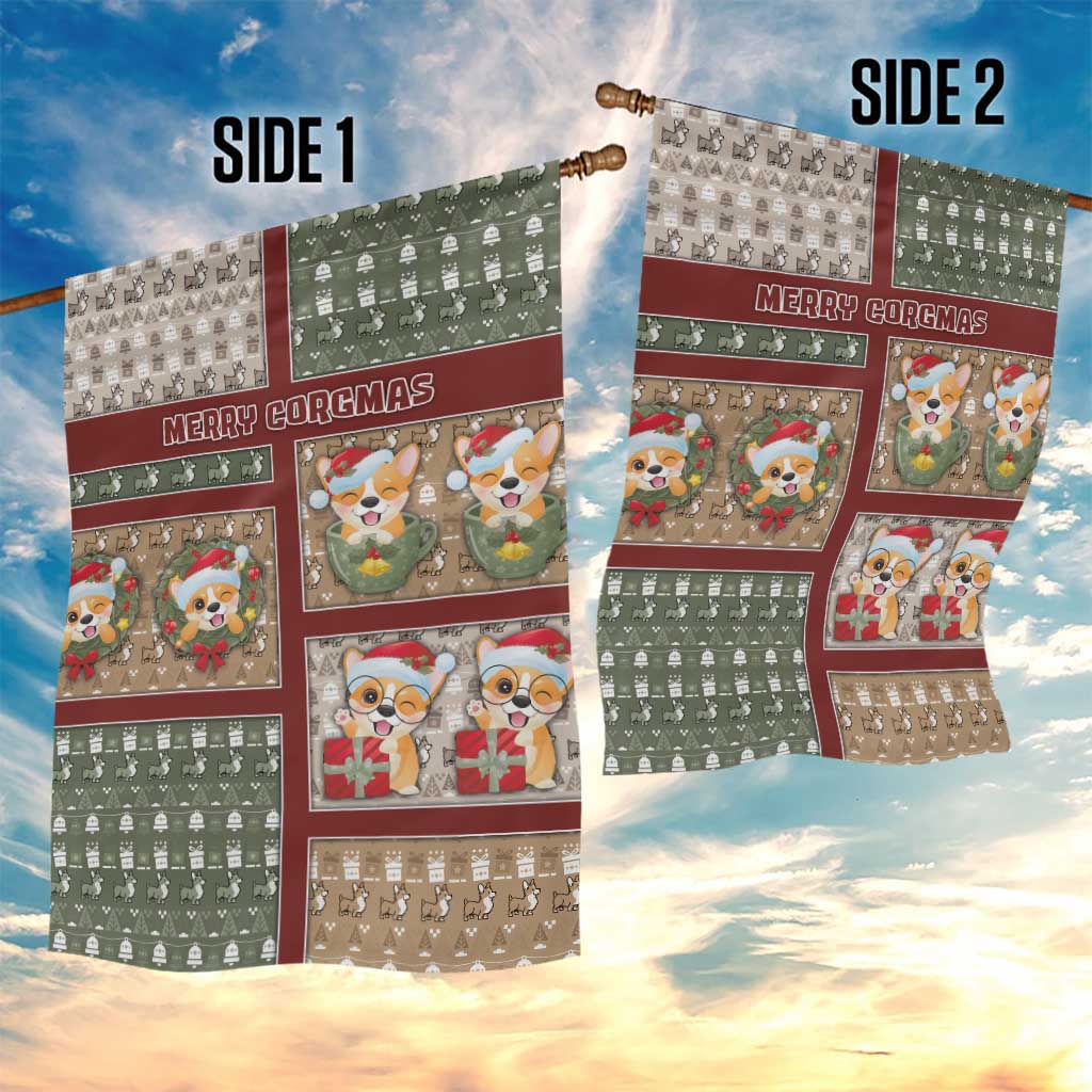 Corgi Christmas Garden Flag Merry Corgmas - Wonder Print Shop