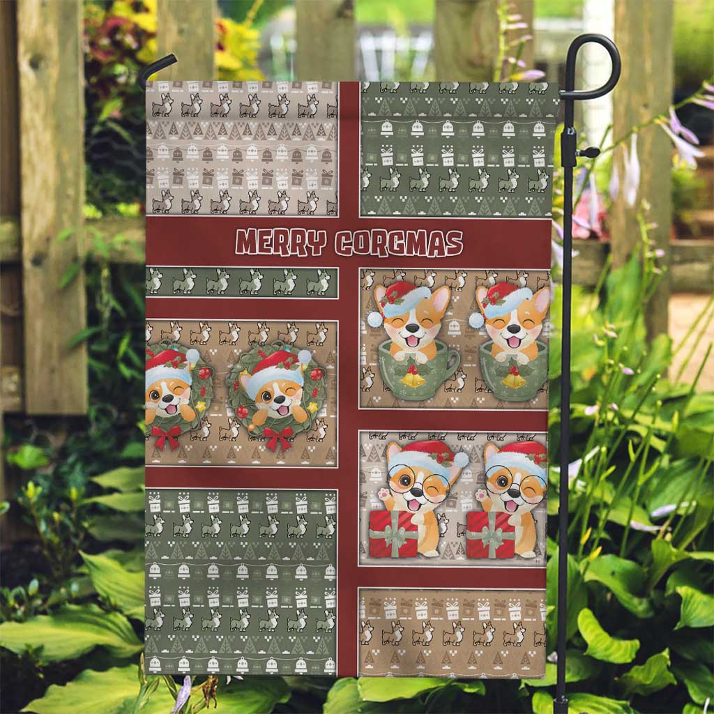 Corgi Christmas Garden Flag Merry Corgmas - Wonder Print Shop