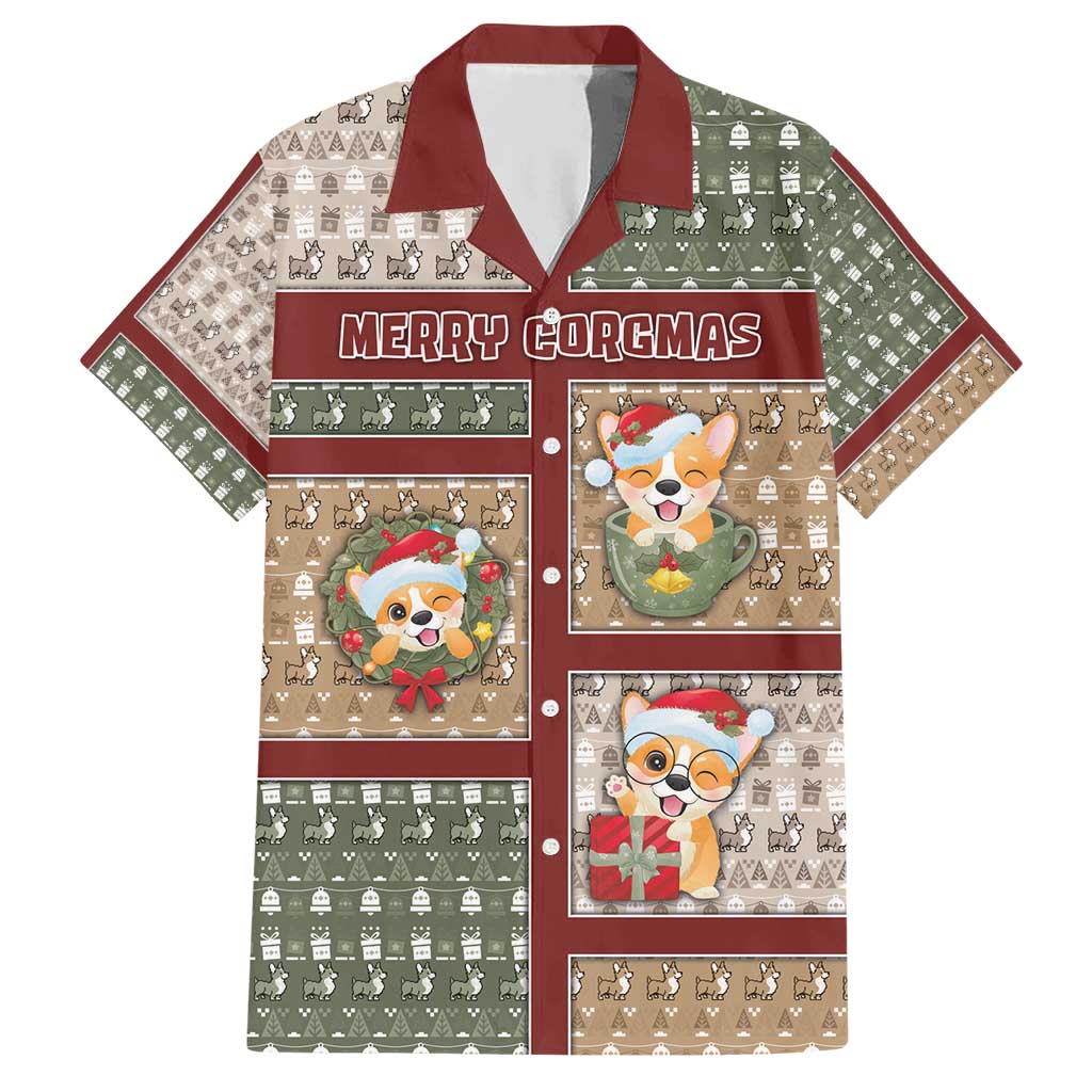Personalized Corgi Christmas Hawaiian Shirt Merry Corgmas - Wonder Print Shop