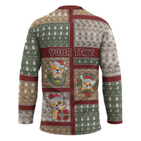 Personalized Corgi Christmas Hockey Jersey Merry Corgmas - Wonder Print Shop