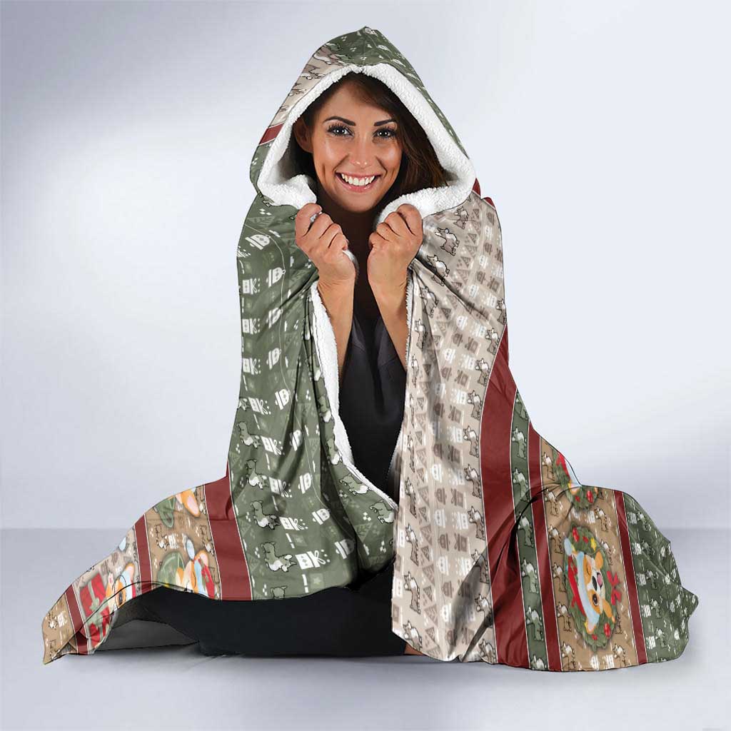 Corgi Christmas Hooded Blanket Merry Corgmas - Wonder Print Shop