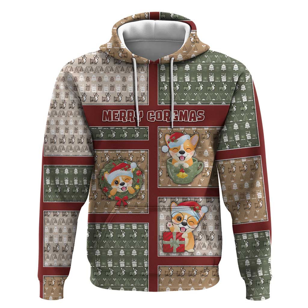 Personalized Corgi Christmas Hoodie Merry Corgmas - Wonder Print Shop