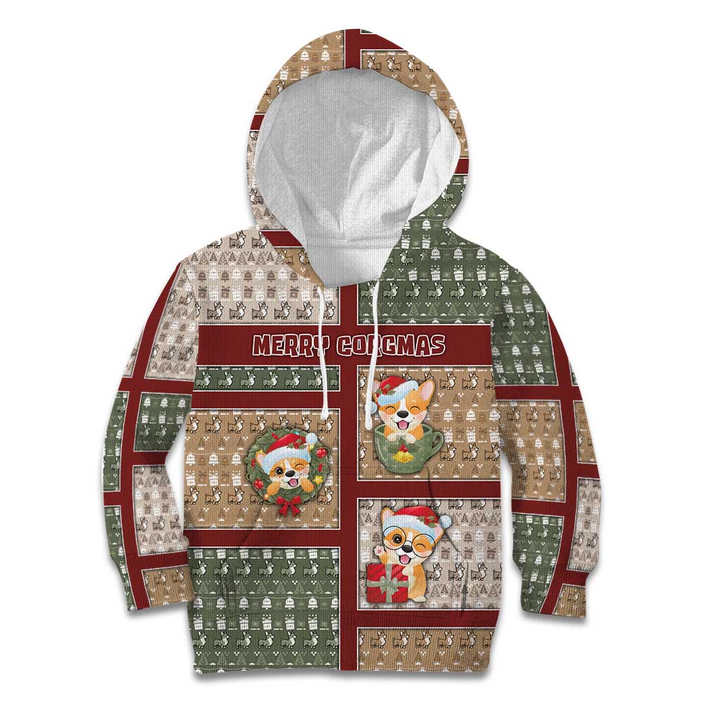 Personalized Corgi Christmas Kid Hoodie Merry Corgmas - Wonder Print Shop