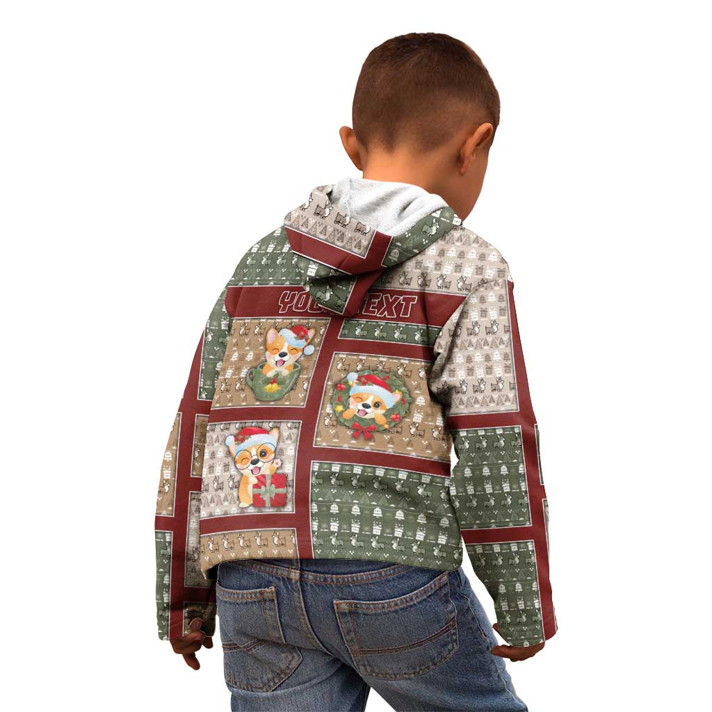 Personalized Corgi Christmas Kid Hoodie Merry Corgmas - Wonder Print Shop