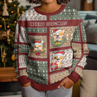 Personalized Corgi Christmas Kid Ugly Christmas Sweater Merry Corgmas - Wonder Print Shop