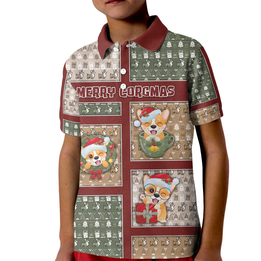 Personalized Corgi Christmas Kid Polo Shirt Merry Corgmas - Wonder Print Shop