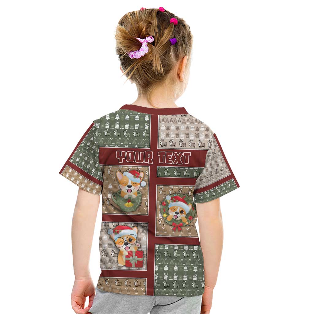 Personalized Corgi Christmas Kid T Shirt Merry Corgmas - Wonder Print Shop