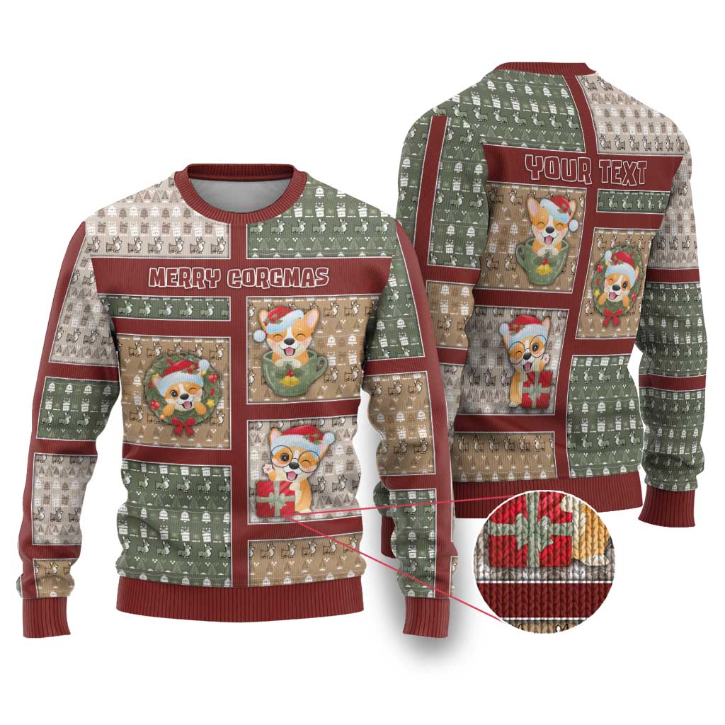 Personalized Corgi Christmas Ugly Christmas Sweater Merry Corgmas - Wonder Print Shop