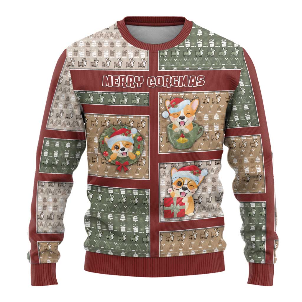 Personalized Corgi Christmas Ugly Christmas Sweater Merry Corgmas - Wonder Print Shop