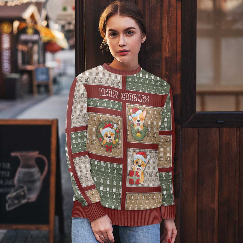 Personalized Corgi Christmas Ugly Christmas Sweater Merry Corgmas - Wonder Print Shop
