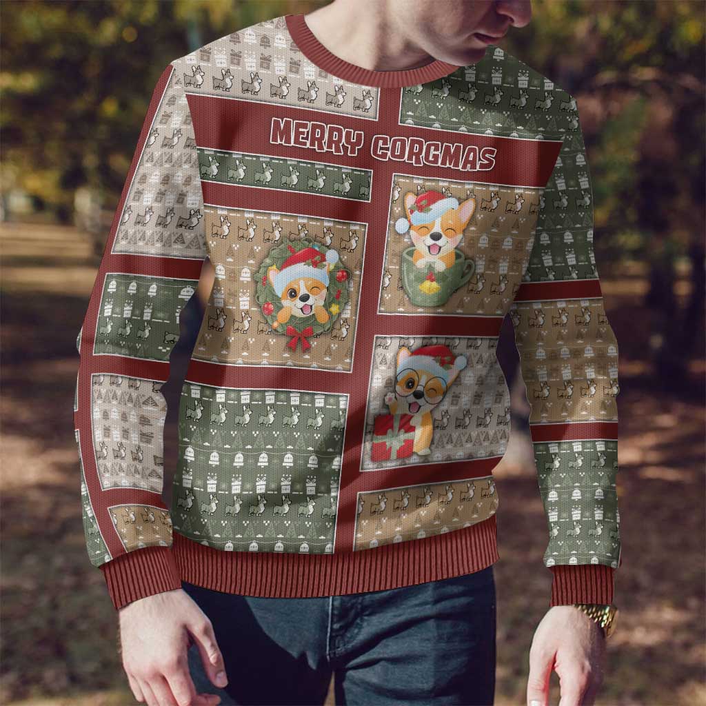 Personalized Corgi Christmas Ugly Christmas Sweater Merry Corgmas - Wonder Print Shop