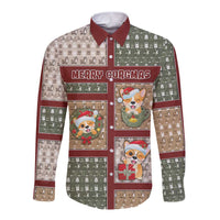Personalized Corgi Christmas Long Sleeve Button Shirt Merry Corgmas - Wonder Print Shop