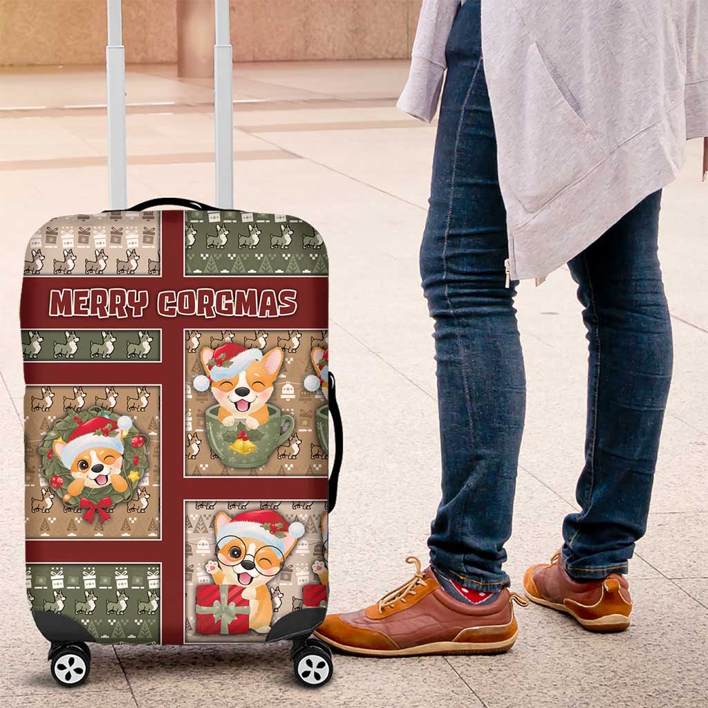 Corgi Christmas Luggage Cover Merry Corgmas - Wonder Print Shop