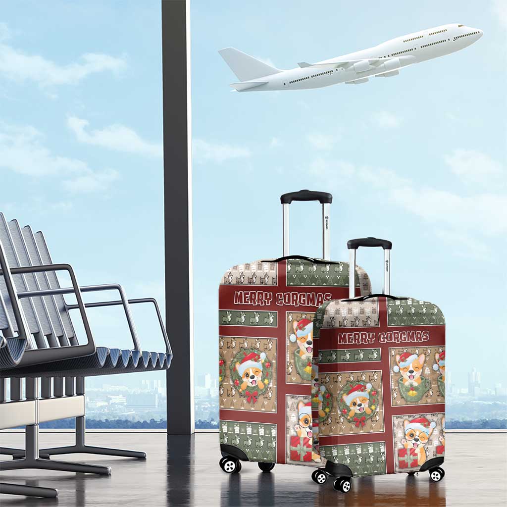 Corgi Christmas Luggage Cover Merry Corgmas - Wonder Print Shop