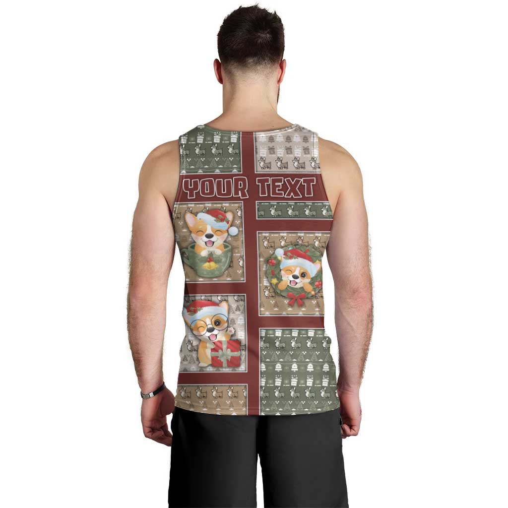 Personalized Corgi Christmas Men Tank Top Merry Corgmas - Wonder Print Shop