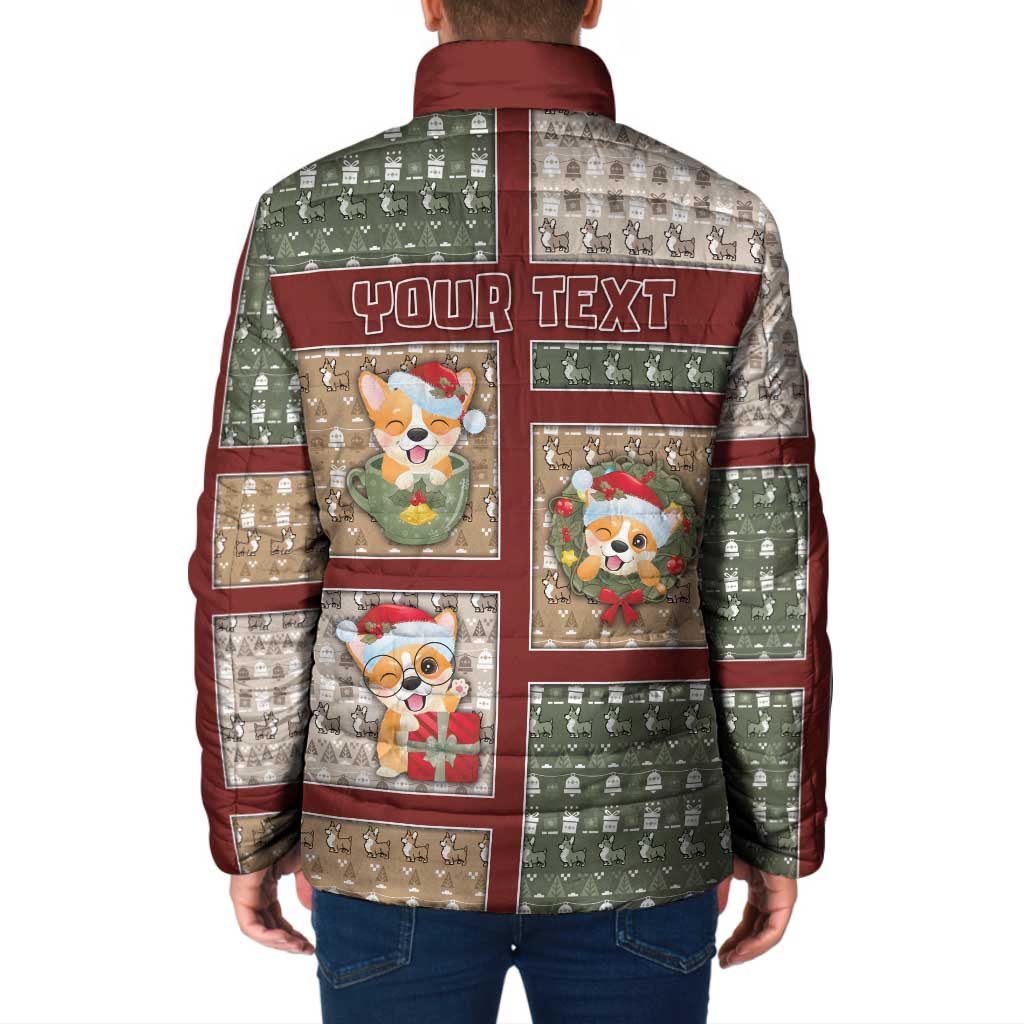 Personalized Corgi Christmas Padded Jacket Merry Corgmas - Wonder Print Shop