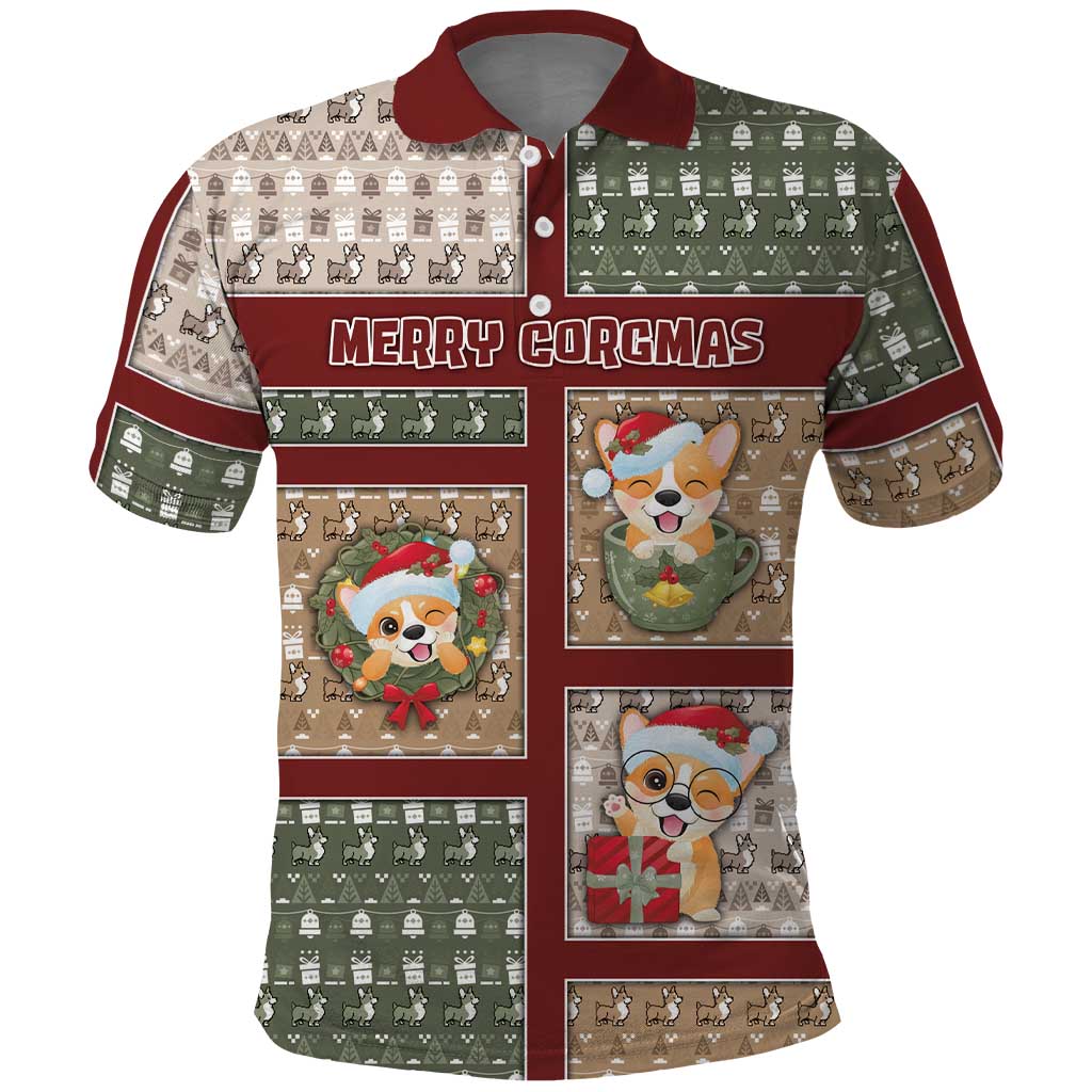 Personalized Corgi Christmas Polo Shirt Merry Corgmas - Wonder Print Shop