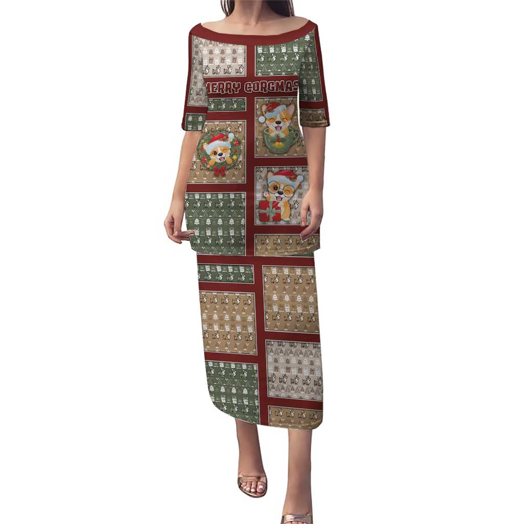 Personalized Corgi Christmas Puletasi Merry Corgmas - Wonder Print Shop