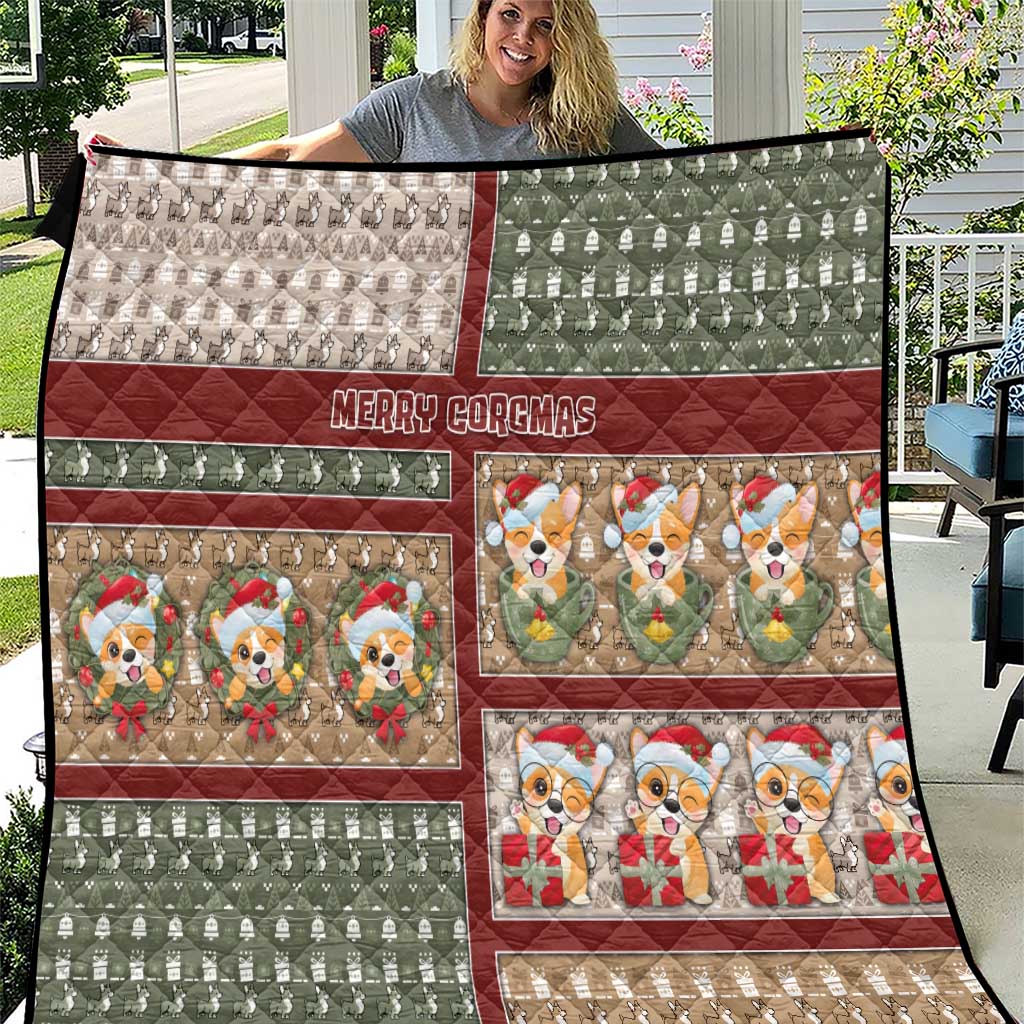 Corgi Christmas Quilt Merry Corgmas - Wonder Print Shop