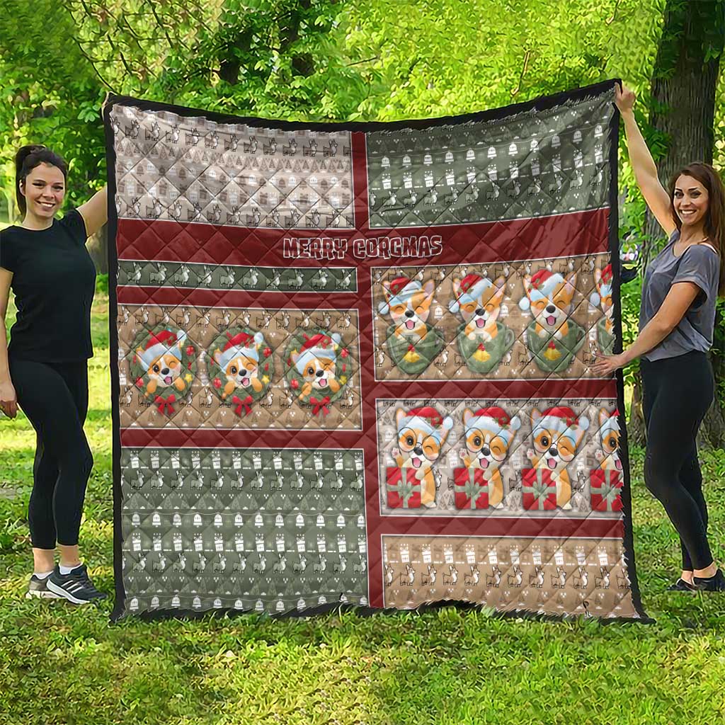 Corgi Christmas Quilt Merry Corgmas - Wonder Print Shop