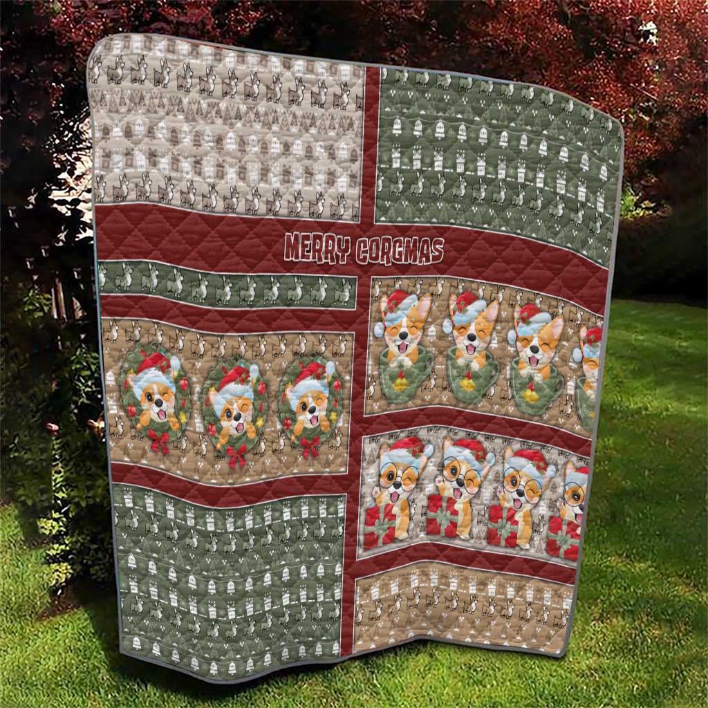 Corgi Christmas Quilt Merry Corgmas - Wonder Print Shop