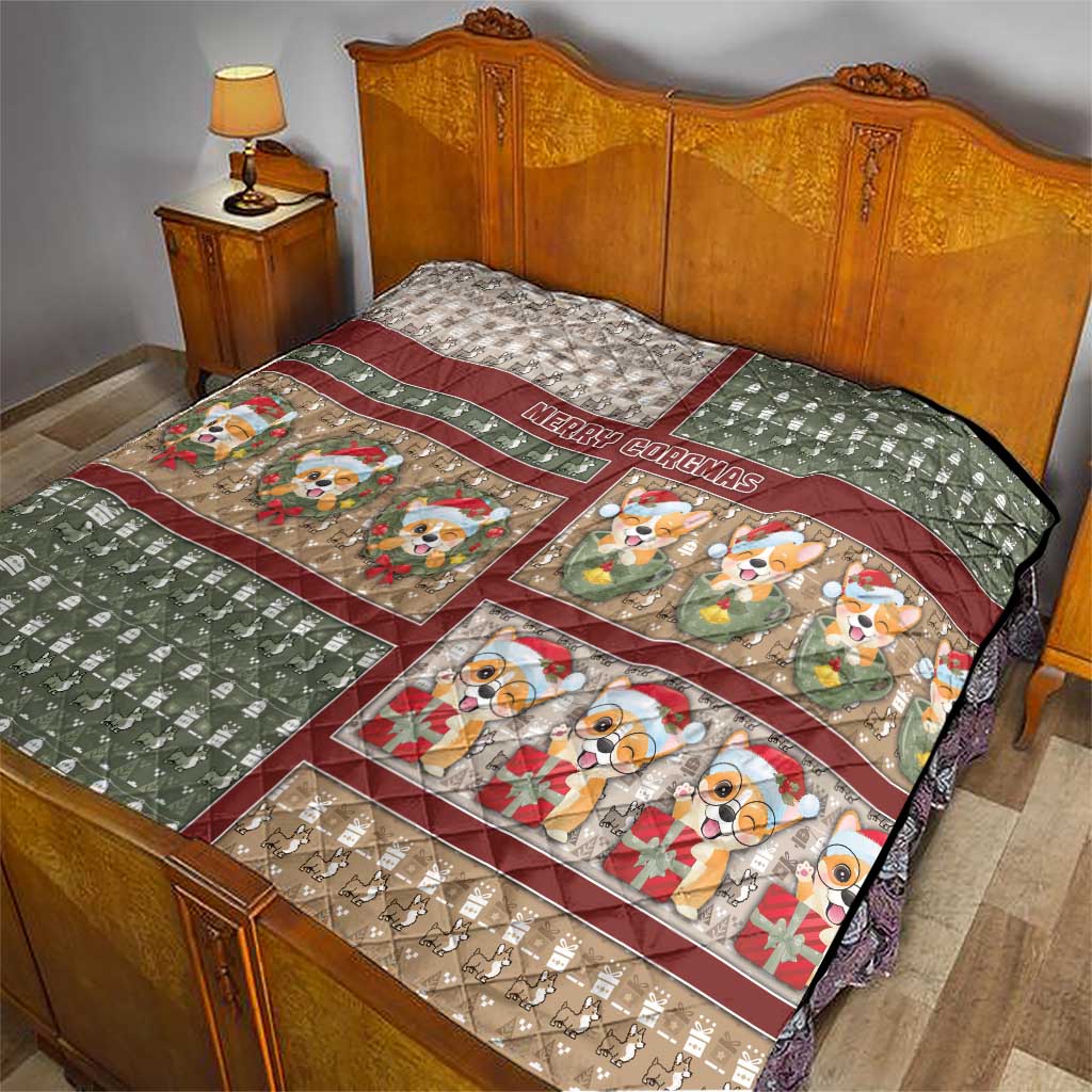 Corgi Christmas Quilt Merry Corgmas - Wonder Print Shop