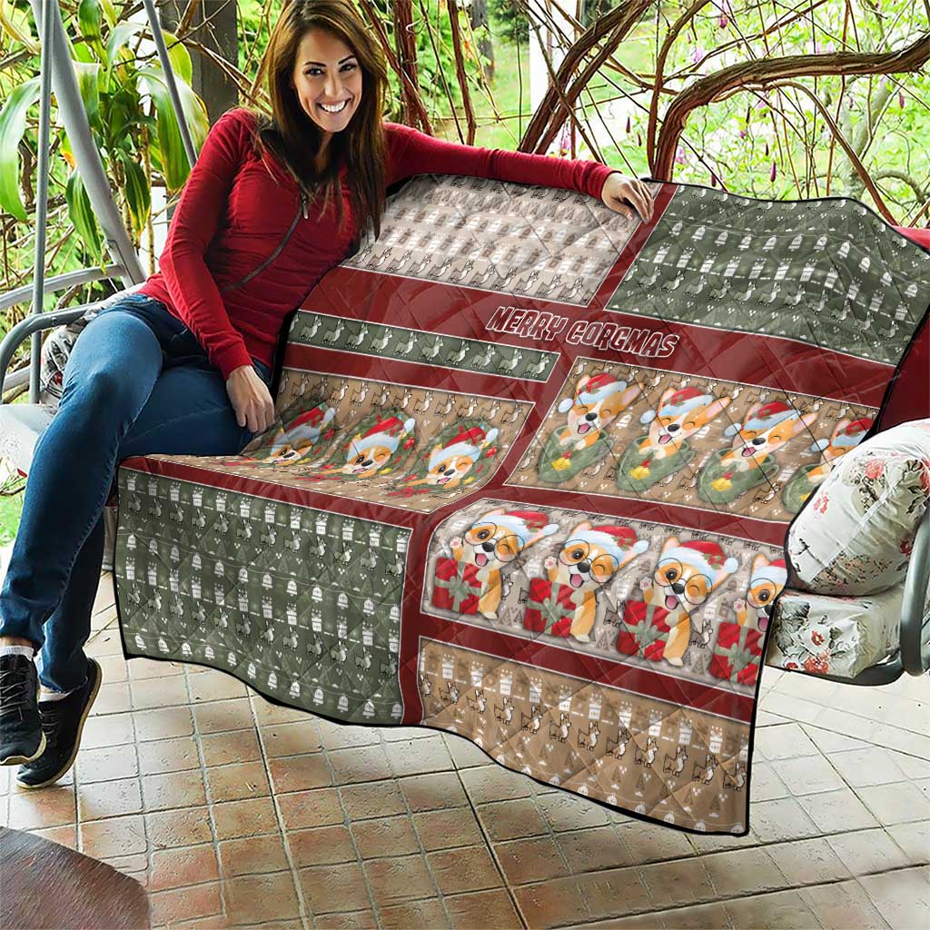 Corgi Christmas Quilt Merry Corgmas - Wonder Print Shop