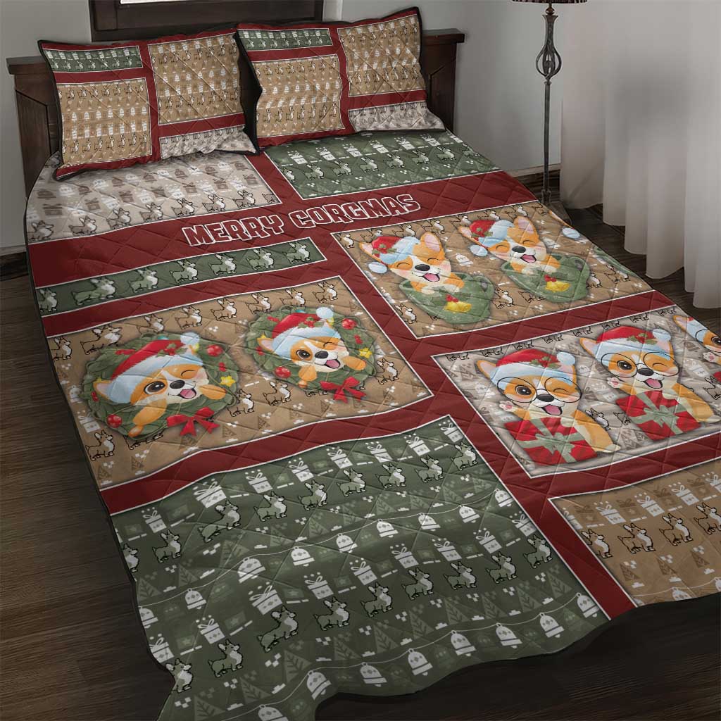 Corgi Christmas Quilt Bed Set Merry Corgmas - Wonder Print Shop